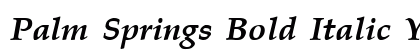 Palm Springs Bold Italic YU Regular Font Preview