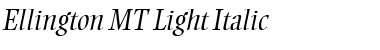 Ellington MT Light Italic Font