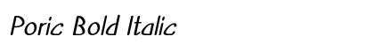 Poric Bold Italic Preview
