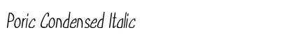 Poric Condensed Italic Preview
