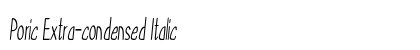 Poric Extra-condensed Italic Preview