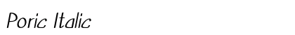 Poric Italic font free download