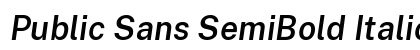 Public Sans SemiBold Italic Preview