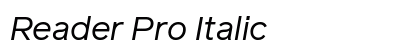 Reader Pro Italic font free download