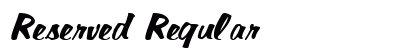 Reserved Regular font free download