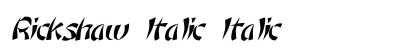 Rickshaw Italic Italic font free download