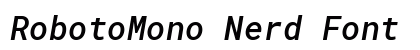 RobotoMono Nerd Font Italic Preview
