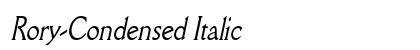 Rory-Condensed Italic font free download