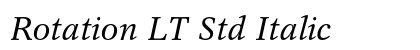 Rotation LT Std Italic font free download