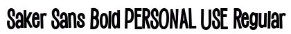 Saker Sans Bold PERSONAL USE Regular font free download