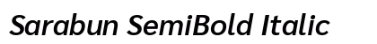 Sarabun SemiBold Italic Preview