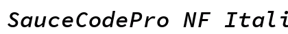SauceCodePro NF Italic Preview