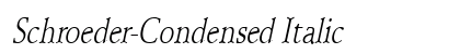 Schroeder-Condensed Italic font free download