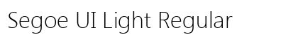 Segoe UI Light Regular Font Preview