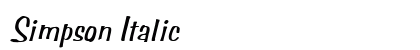Simpson Italic font free download