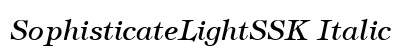 SophisticateLightSSK Italic Font Preview