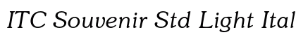 ITC Souvenir Std Light Italic Preview