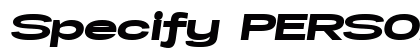Specify PERSONAL Extraexpanded Black Italic Preview