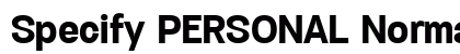 Specify PERSONAL Normal Bold Preview
