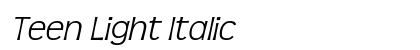 Teen Light Italic font free download