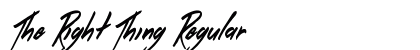 The Right Thing Regular Font Preview