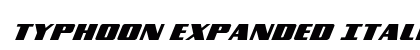 Typhoon Expanded Italic Expanded Italic font free download