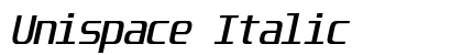 Unispace Italic font free download