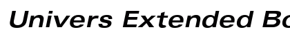 Univers Extended Bold Italic Font Preview
