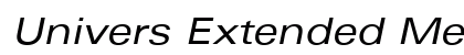 Univers Extended Medium Italic Font Preview