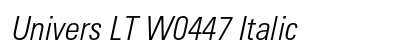 Univers LT W0447 Italic preview
