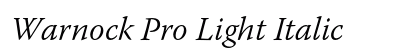 Warnock Pro Light Italic font free download