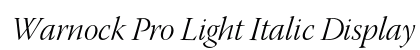 Warnock Pro Light Italic Display Preview