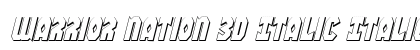 Warrior Nation 3D Italic Italic Font Preview