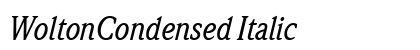 WoltonCondensed Italic font free download