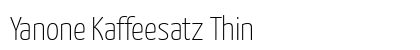 Yanone Kaffeesatz Thin Preview