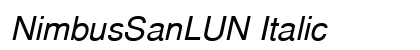 NimbusSanLUN Italic Preview