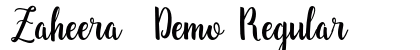 Zaheera  Demo Regular font free download