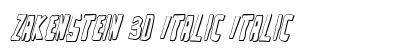 Zakenstein 3D Italic Italic Font Preview