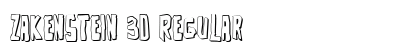 Zakenstein 3D Regular Font Preview