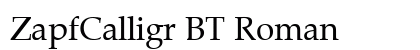 ZapfCalligr BT Roman Preview
