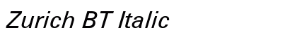 Zurich BT Italic font free download