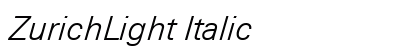 ZurichLight Italic Preview