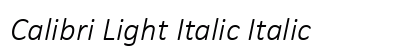 Calibri Light Italic Italic Font Preview