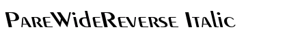PareWideReverse Italic Font Preview PareWideReverse Italic Font Preview