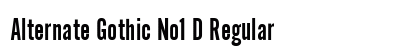 Alternate Gothic No1 D Regular Font Preview