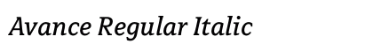 Avance Regular Italic preview