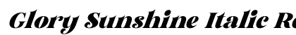 Glory Sunshine Italic Regular Font Preview
