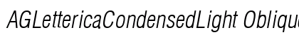 AGLettericaCondensedLight Oblique preview