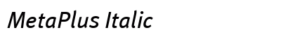 MetaPlus Italic Font Preview