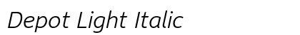 Depot Light Italic Font Preview